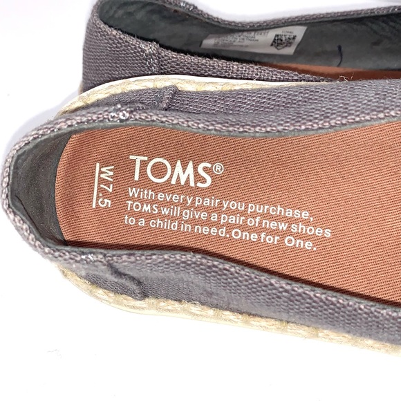 Tom’s Gray Sunset Canvas Slip On Shoes Size 7.5 - Picture 7 of 9